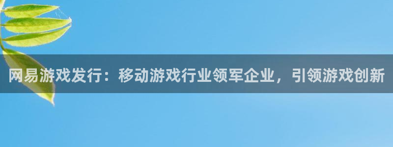 新航娱乐app手机版特色功能介绍：网易游戏发行：移动游戏行业领军企业，引领游戏创新